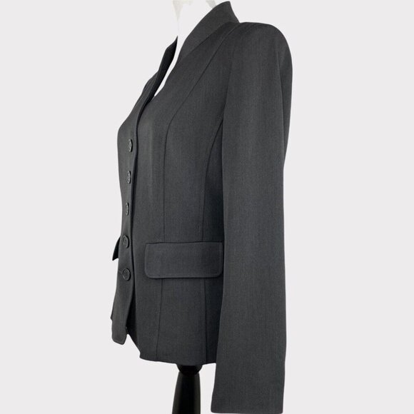 Insight New York Women's Gray Mandarin Collar Minimalist Career Blazer 10/C38 - Picture 4 of 8
